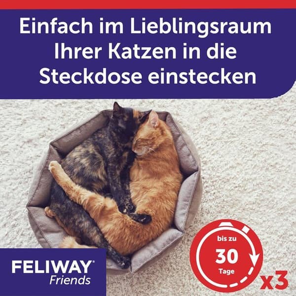 FELIWAY D89440L - 3-pack påfyllningar - 144 ML - 90 dagars harmoni - För katter