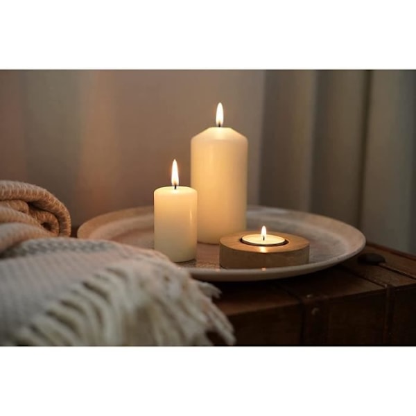 Hofer Large Pillar Candle - 10x20cm - Dekorativt, elfenbensfärgat - 110 brinntimmar - Inget dropp, ingen rök Elfenben