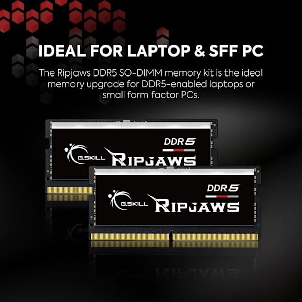 G.Skill RipJaws Series SO-DIMM 32 GB DDR5 4800 MHz CL40 - RAM SO-DIMM PC5-38400 - F5-4800S4039A32GX1-RS