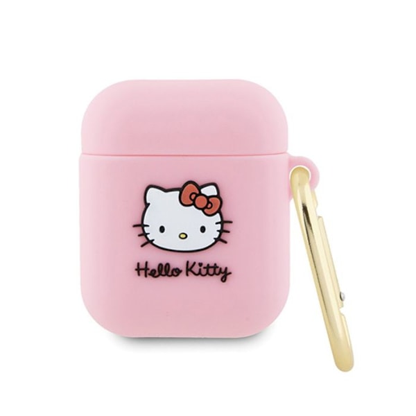 Etui för AirPods 1/2 generation (rosa) Hello Kitty Silikon 3D Kitty Huvud