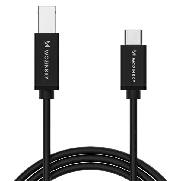 USB-B till USB-C kabel 1 m - svart