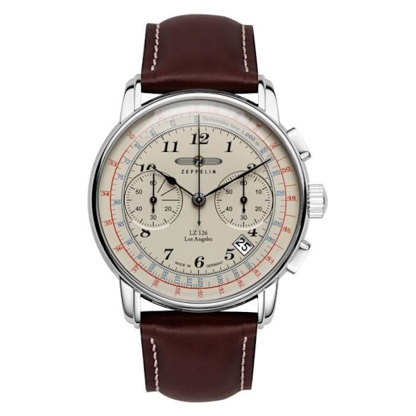 Klocka - Zeppelin - LZ126 Los Angeles - Kvarts - Läder - Analog Beige, brun