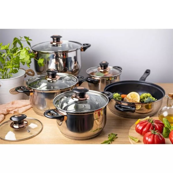 Spel av grytor - KINGHOFF - KH-1767 - Rostfritt stål - 12 delar - Non-stick Rostfritt stål