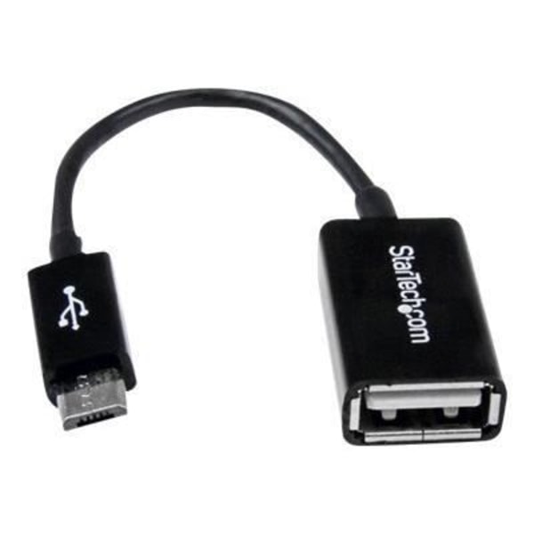 12cm Micro USB till USB Host OTG Adapter Kabel - 12cm Micro USB till USB Host OTG Adapter - M/F - Svart - UUSBOTG