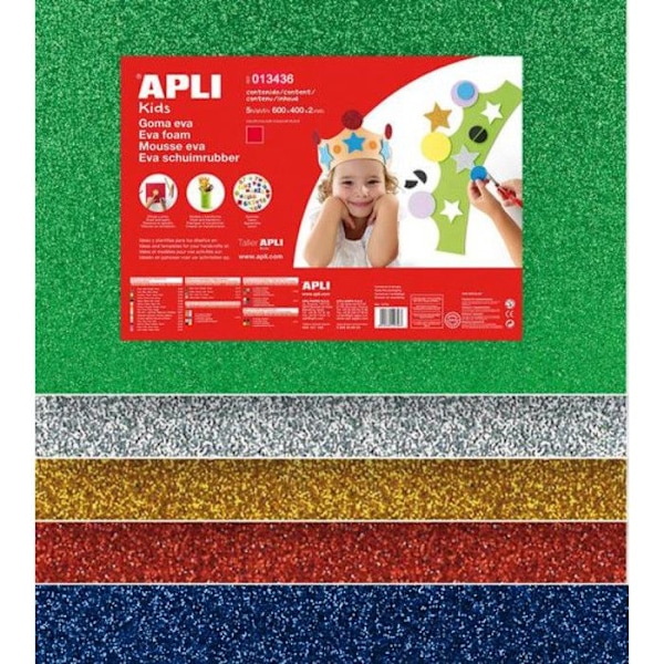 Mousse EVA termoplastisk 40x60 cm 5 glittrande bitar