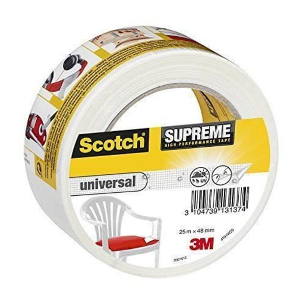 Scotch 19500185798 Supreme Heavy Duty Reparationstygtejp 25m x 48mm 1 rulle vit - 4101W25