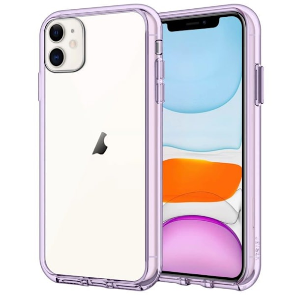 JETech-fodral för iPhone 11 (2019) 61-tums, stötsäkert stötfångare, Anti-Scratch genomskinlig baksida (lila)