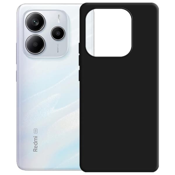 Svart silikonfodral för Xiaomi Redmi Note 14 3MK