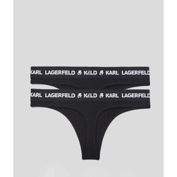 Karl lagerfeld stringtrosa - tanga - 211W2126 - Stringtrosa med logotyp (paket med 2) för kvinnor Svart M