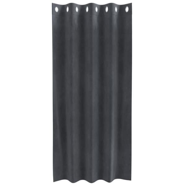 Ljusgrå gardin med öljett 140 x 175 cm polyester - 1 panel Ljusgrå