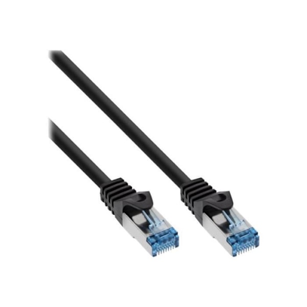 CAT 6a patchkabel - INLINE - 7,5 m - SFTP, PiMF - halogenfri - svart