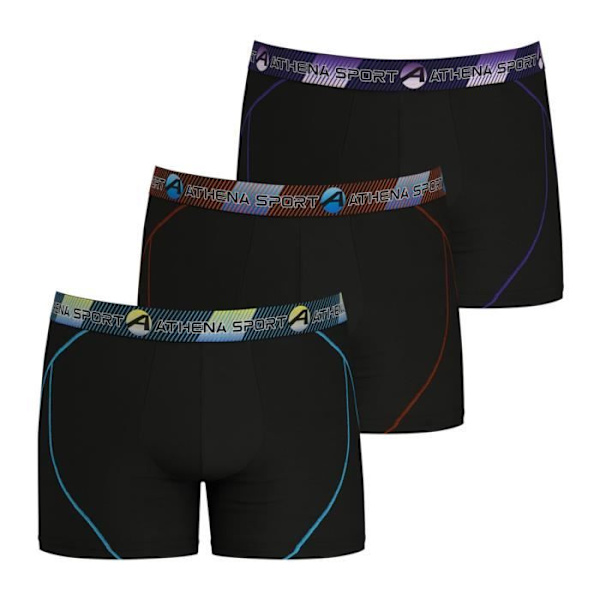 Boxers longs - ATHENA - TRÄNING DRY - 3-pack - Svart - Andningsbart mikrofiber Svart-svart-svart jag