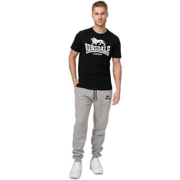 Joggingbyxor - Lonsdale - Två färger - Gråmelerad - Regular fit - Andningsbar märgelgrå jag