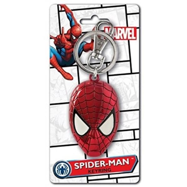 Metallisk färgad Spidermanface nyckelring