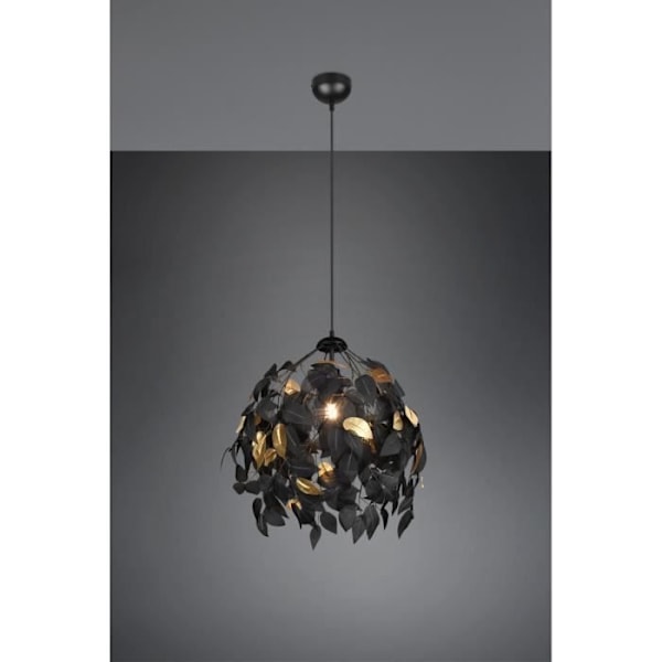 Takplafon - Reality - Leavy - Matt svart - Metall - 1 E27-lampa