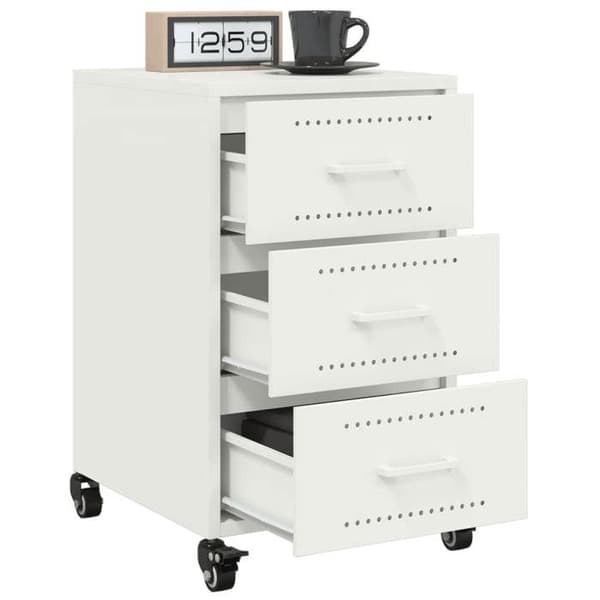 vidaXL Sängbord vit 36x39x59 cm stål 846733