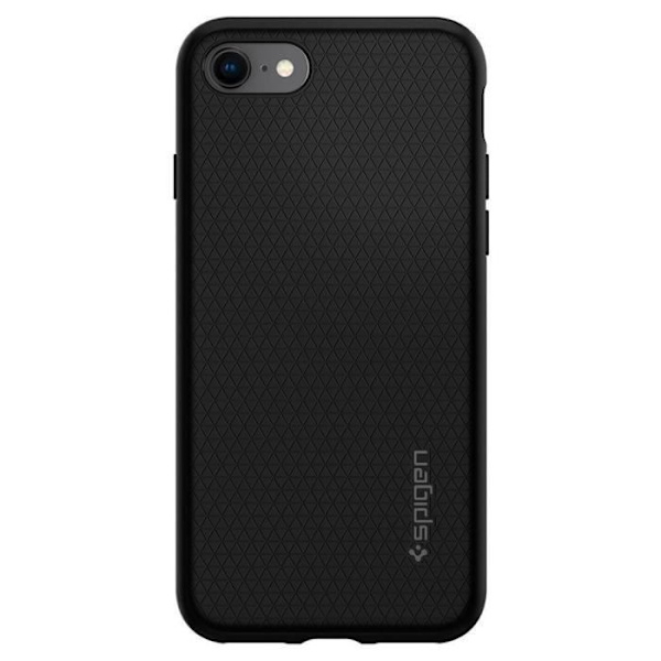 Spigen iPhone SE 2020/8/7 fodral [Liquid Air] geometriskt droidmönster, dubbelt skydd, mjuk svart