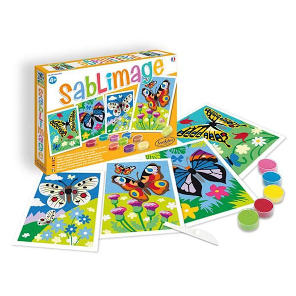 Sablimage Kit - Fjärilar - SENTOSFÄR - 4 målningar - Grönt - Blandat - Barn - Från 6 år - Flerfärgad Flerfärgad