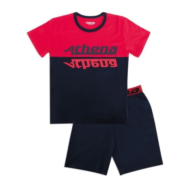 ATHENA Boy's Short Spirit Pyjamas Svart Tvåfärgad/marinblå 6-8 år gammal