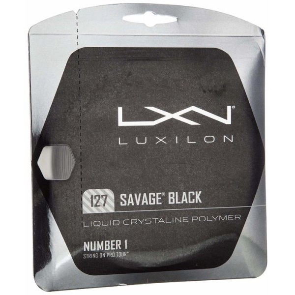 Wilson Luxilon racketsträngar, Savage 127, 2 meter rulle, svart, 1,27 mm, unisex, WRZ902100
