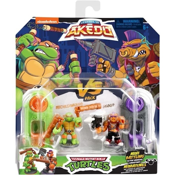 Ninja Turtles Michelangelo vs Bebop-figurer - Akedo - Älgleksaker - Samlarduellboxar