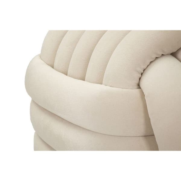 Pouf i tyg Softy 45 x 45 x 45 cm creme