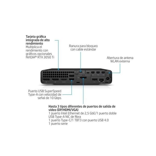 Mini PC - HP - E800 DM G9 - Intel Core i7 - 16 GB RAM - 512 GB SSD