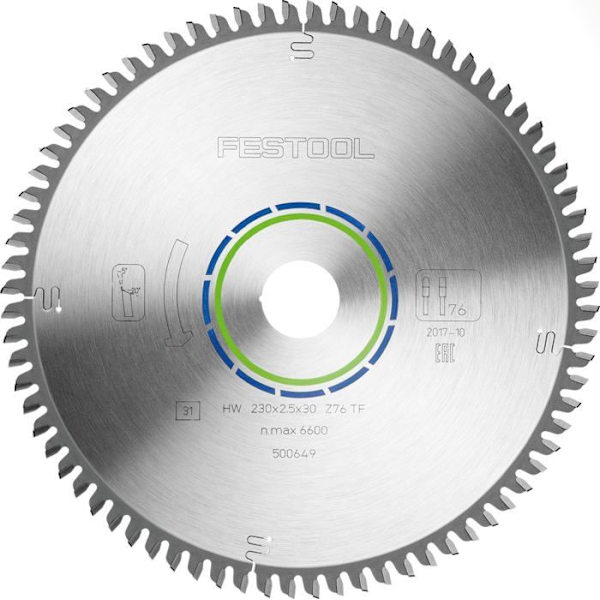 FESTOOL cirkelsågblad - alu - Ø230 mm - 76 tänder - 500649