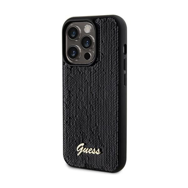 Telefonfodral - Guess - iPhone 13 Pro Max - Svart - Sequin Script - Metall svart