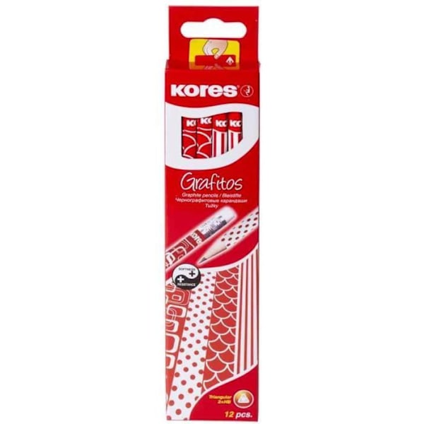 GRAFITOS papperspenna Eraser end HB RED WHITE Edition