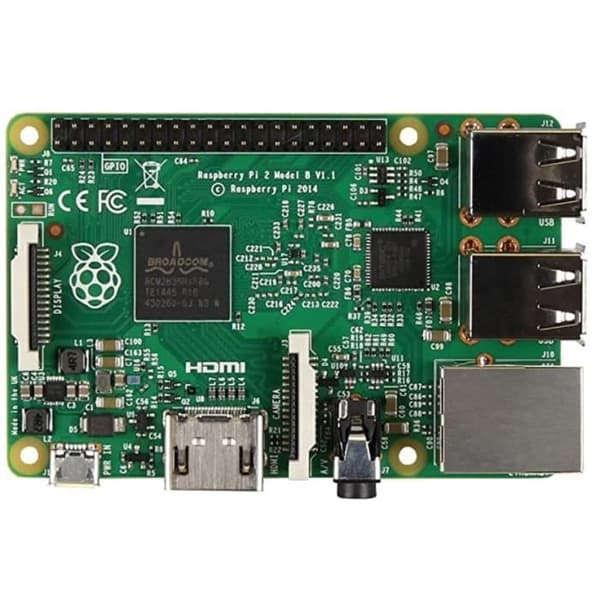 Moderkort - RASPBERRY PI - Modell 2 - ARM Cortex-A7 processor 900MHz - 1 GB RAM - 4x USB, HDMI, RJ45