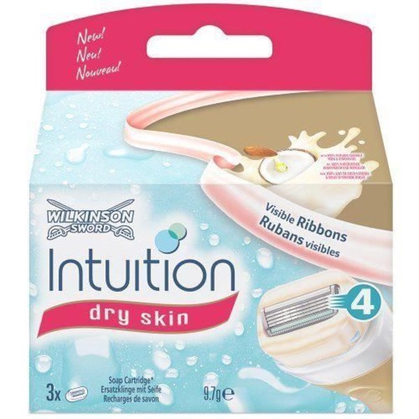 Wilkinson Sword Intuition Rakblad för torr hud för kvinnor, paket med 3 - 7000068S