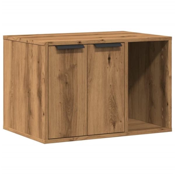 Möbel för kattlåda ek 60×40×40 cm – kattlåda gömmer, sidobord, vändbara dörrar
