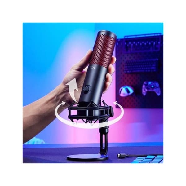 HyperX Quadcast 2 Gamingmikrofon för USB-kondensatorströmning i vitt Grå (Frost)