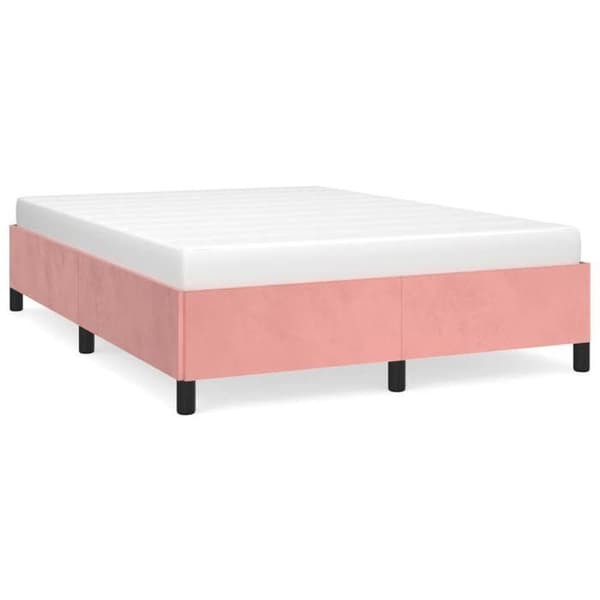 vidaXL Sängram utan madrass rosa 140x190 cm sammet 347323
