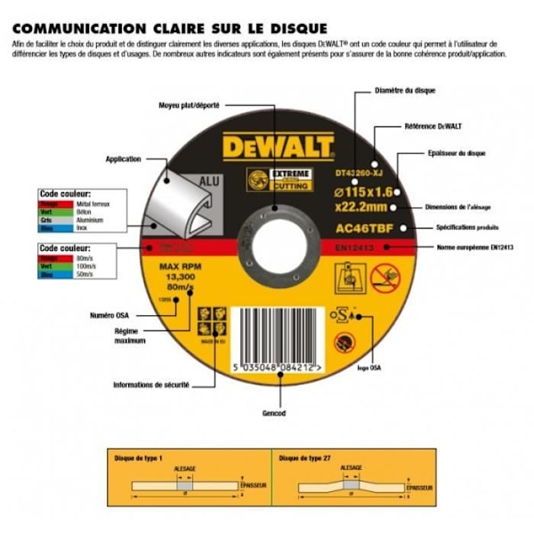 DEWALT DT43906-QZ extrem kapskiva i rostfritt stål 125 x 1,6 mm