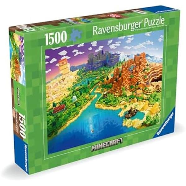 Pussel - RAVENSBURGER - Minecrafts Värld - 1500 bitar - 80x60 cm - Anti-reflex