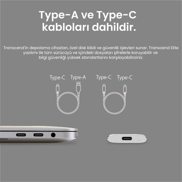 Transcend ESD260C 250 GB Extern SSD-hårddisk USB-C®, USB-A silver TS250GESD260C