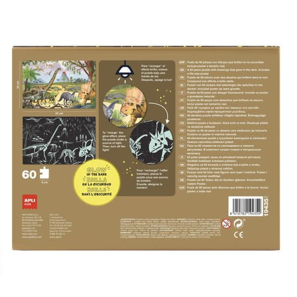 Pussel - Barn - 60 bitar - Dinosaurier - Apli Kids