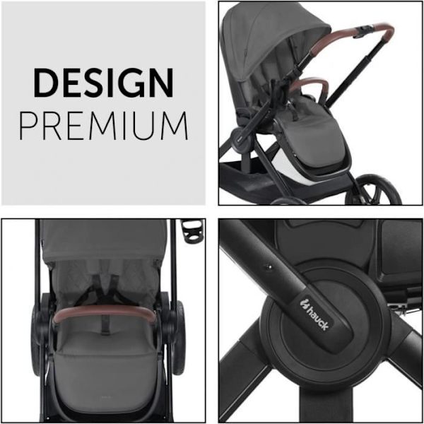 Hauck - H-16537-SV-000-S00 - Shopping Walk N Care Barnvagn Mörkgrå Grå