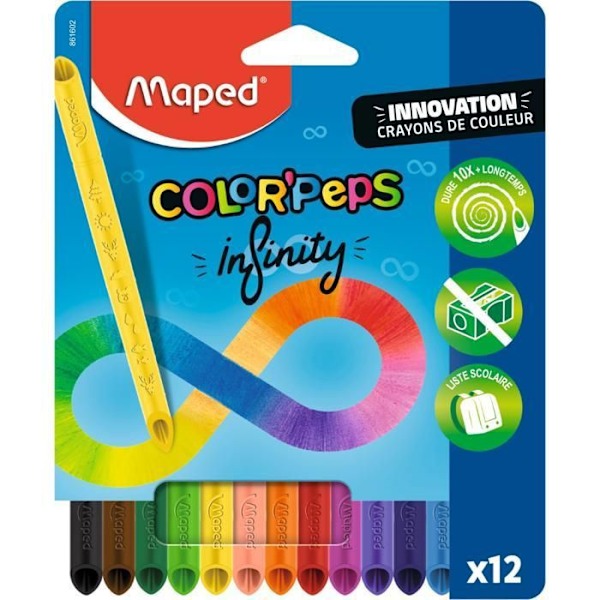 Färgpennor - Maped - Color'Peps Infinity - 100% Mina - Självslipande - Multikolor Flerfärgad