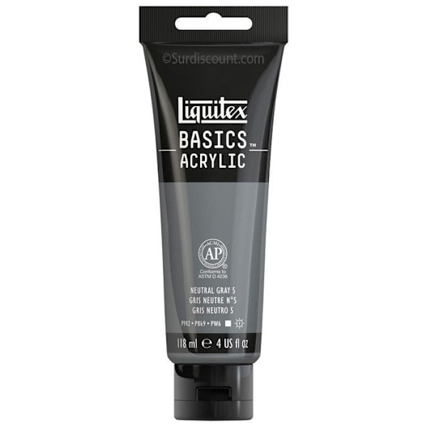 Akrylfärg - LIQUITEX - BASICS - 118ml - Grå Nr 5 - Tub 599 Grå N°5