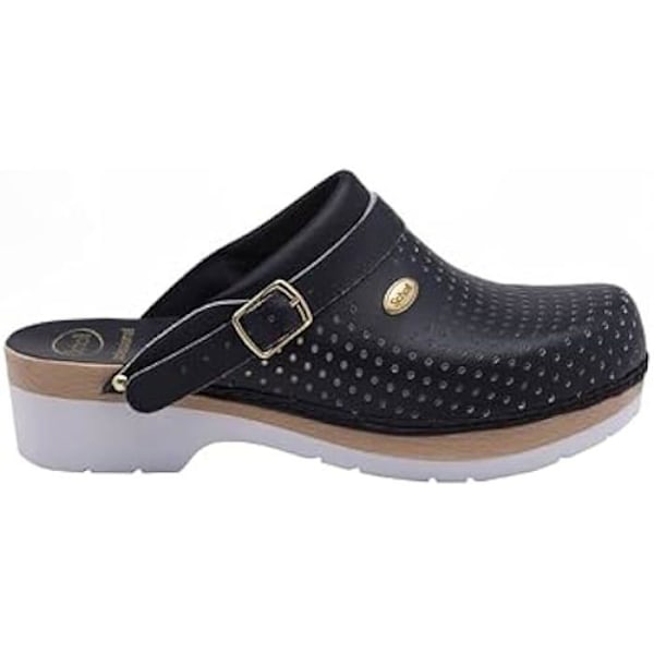 Clog Supercomfort - Scholl - Mixte - Anatomisk sål i bokträ - Perforerat läder - Optimal komfort Blå 44