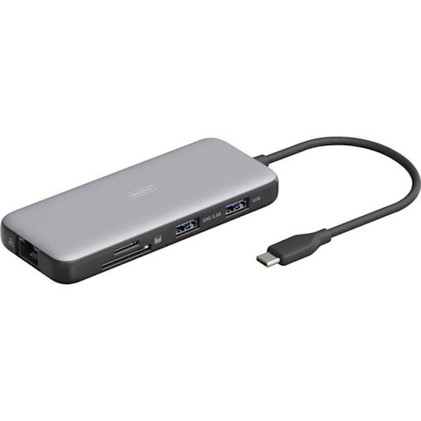 Digitus USB-C® Dockningsstation DA-70915 med laddningsfunktion, integrerad kortläsare, M.2 SSD-plats, strömförsörjning