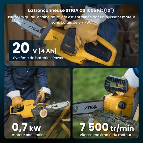 Tronksåg STIGA CS 100e Batterikit - 20V