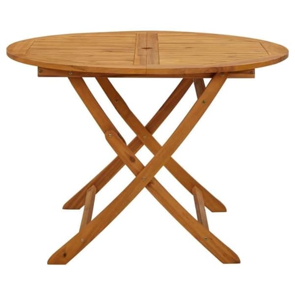 vidaXL Fällbart trädgårdsbord 110 cm Massivt akaciaträ brun