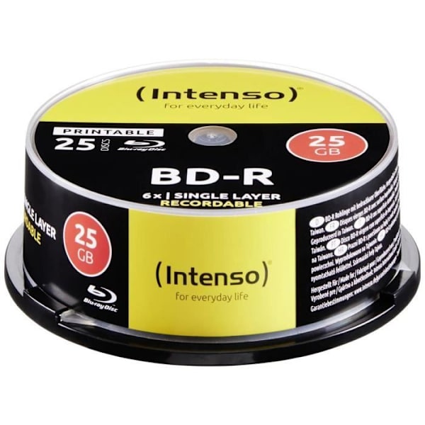 Blu-ray BD-R SL - Intenso - 5101114 - 25 Go - 25 st - Tryckbar yta