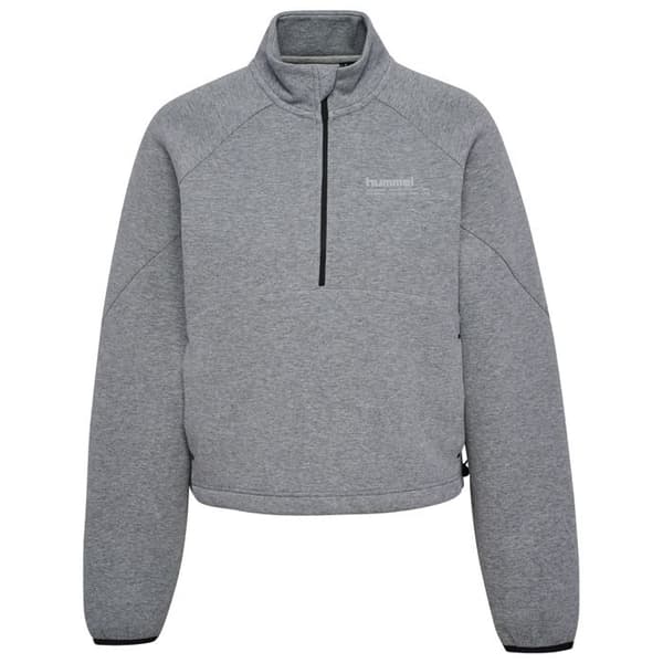 Sweatshirt 1/2 zip dam Hummel Tech gråmelerad jag