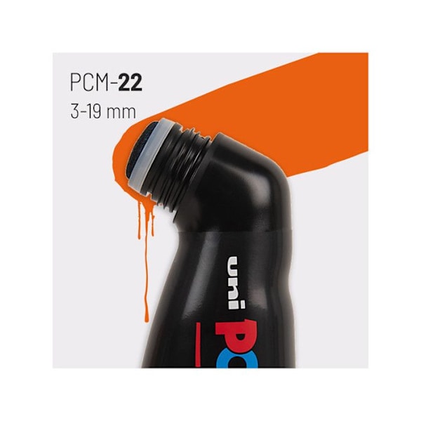 Markör - POSCA - MOP'R - Vit - XXL rund spets - 3 till 19 mm - Alla stöd Vit