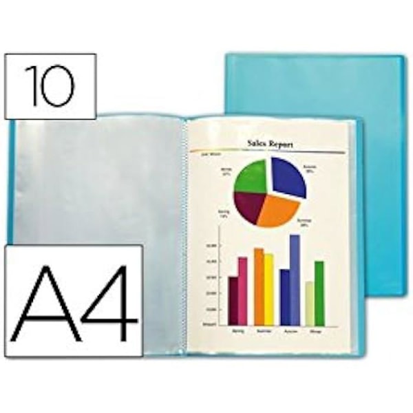 Skyddsmapp - LIDERPAPEL - 52106 - 10 fickor A4 - Magenta - Plast - Blandet Magenta